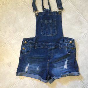 Streetwear Society shortall denim destressed  rolled cuff at the bottom